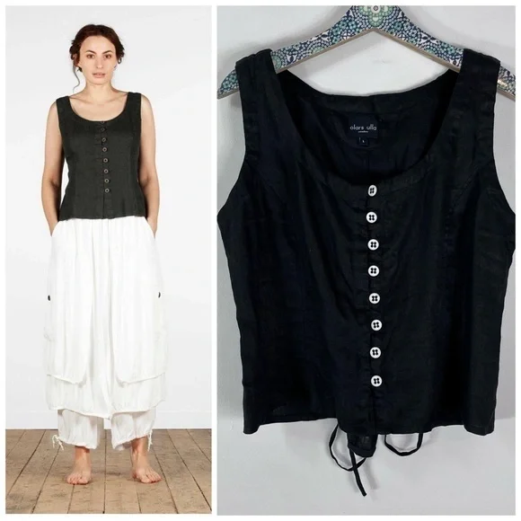 Black Button-Down Blouse - Picture 11 of 11